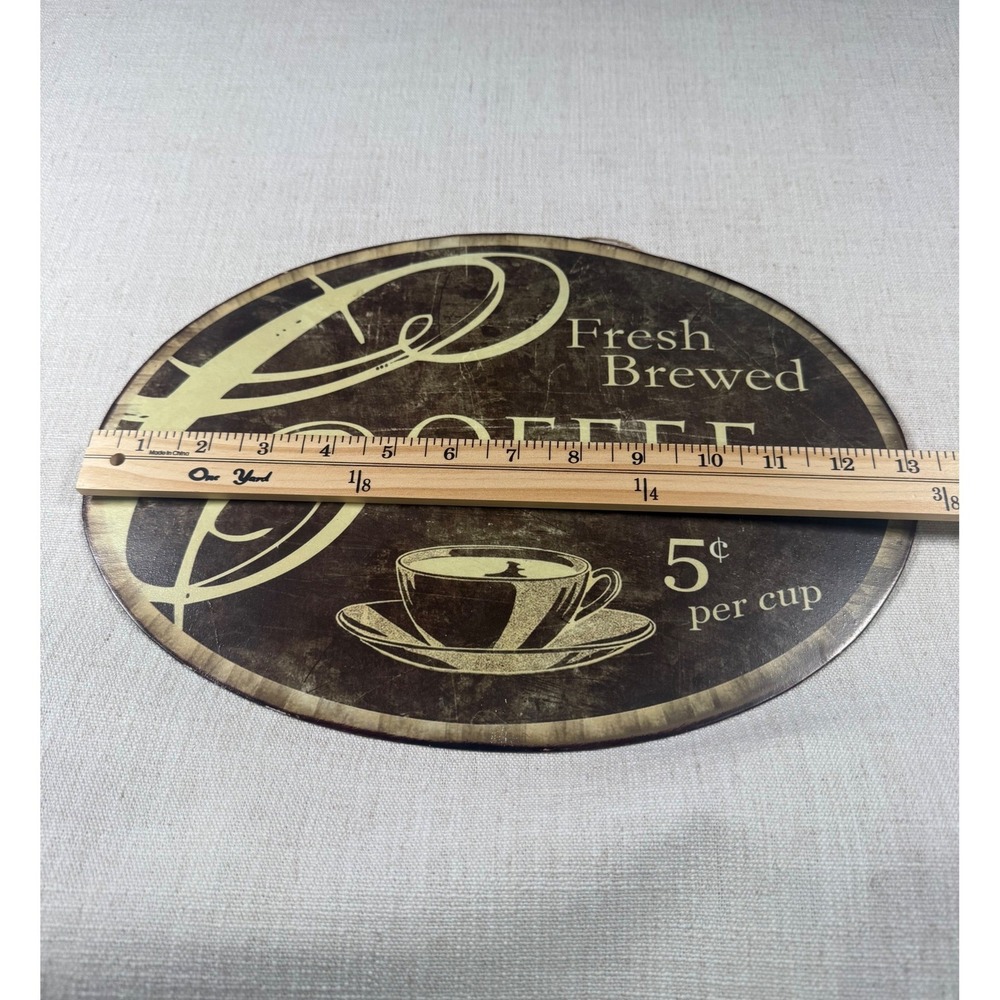 Melissa Frances Metal Coffee Wall Sign Oval Vintage Kitchen Decor 13x9 - Picture 3 of 6